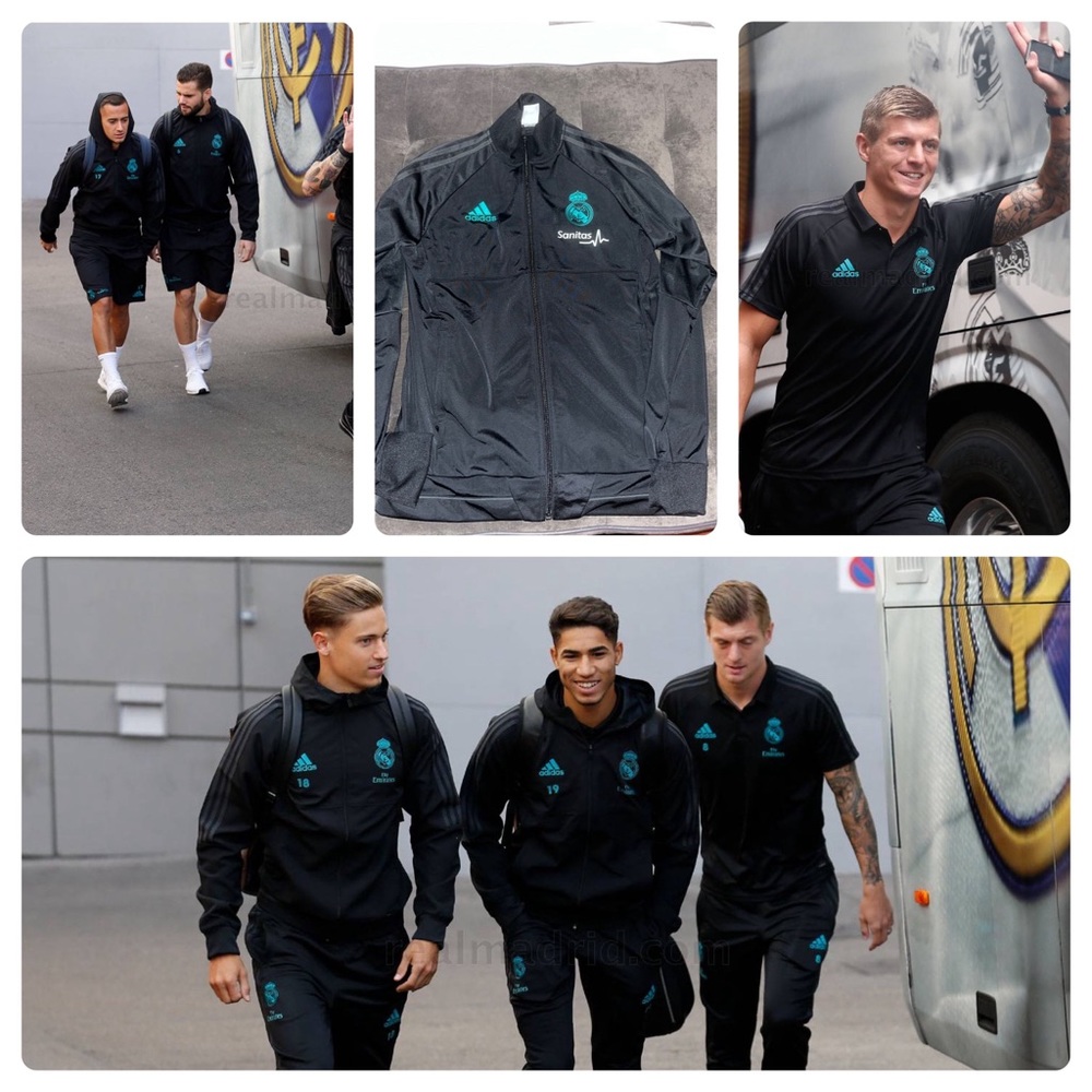 Adidas Real Madrid 2017 Team Issue Sanitas Travel Full Zip Soccer Jacket Medium